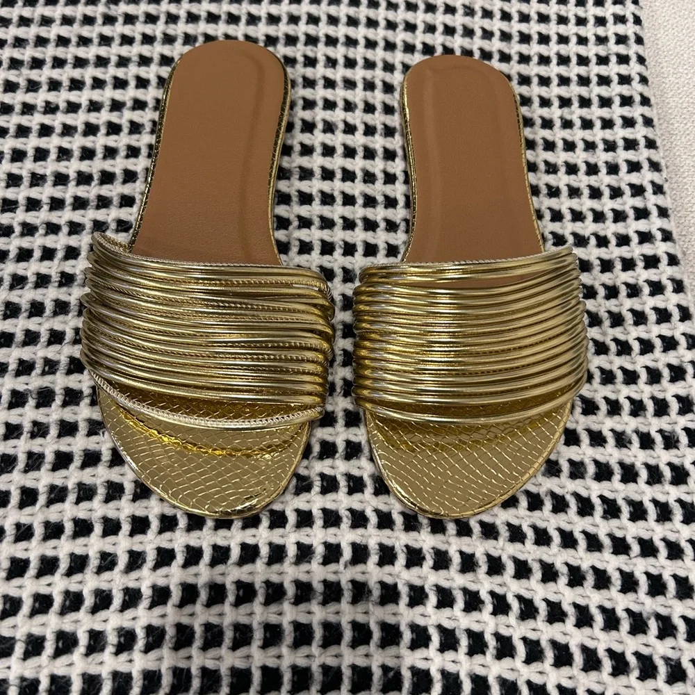Gold Women's Slide Sandals